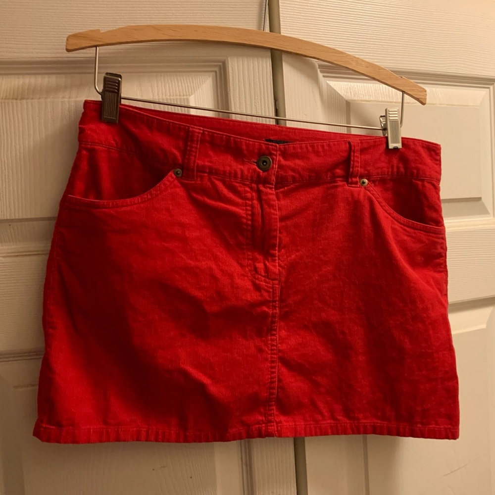Red corduroy H&M mini skirt size 10